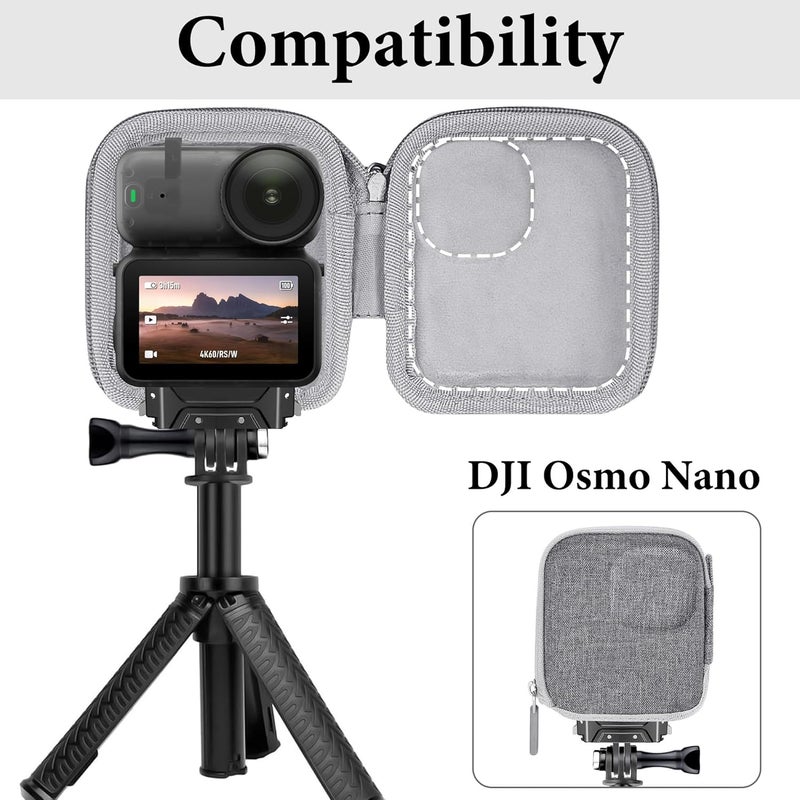 Geekria Portable Carrying Case for Osmo Nano, Travel Storage Case Compatible with DJI Osmo Nano, Water-Resistance Mini Protective Hard, Action Camera Accessories (Light Grey) - Image 5
